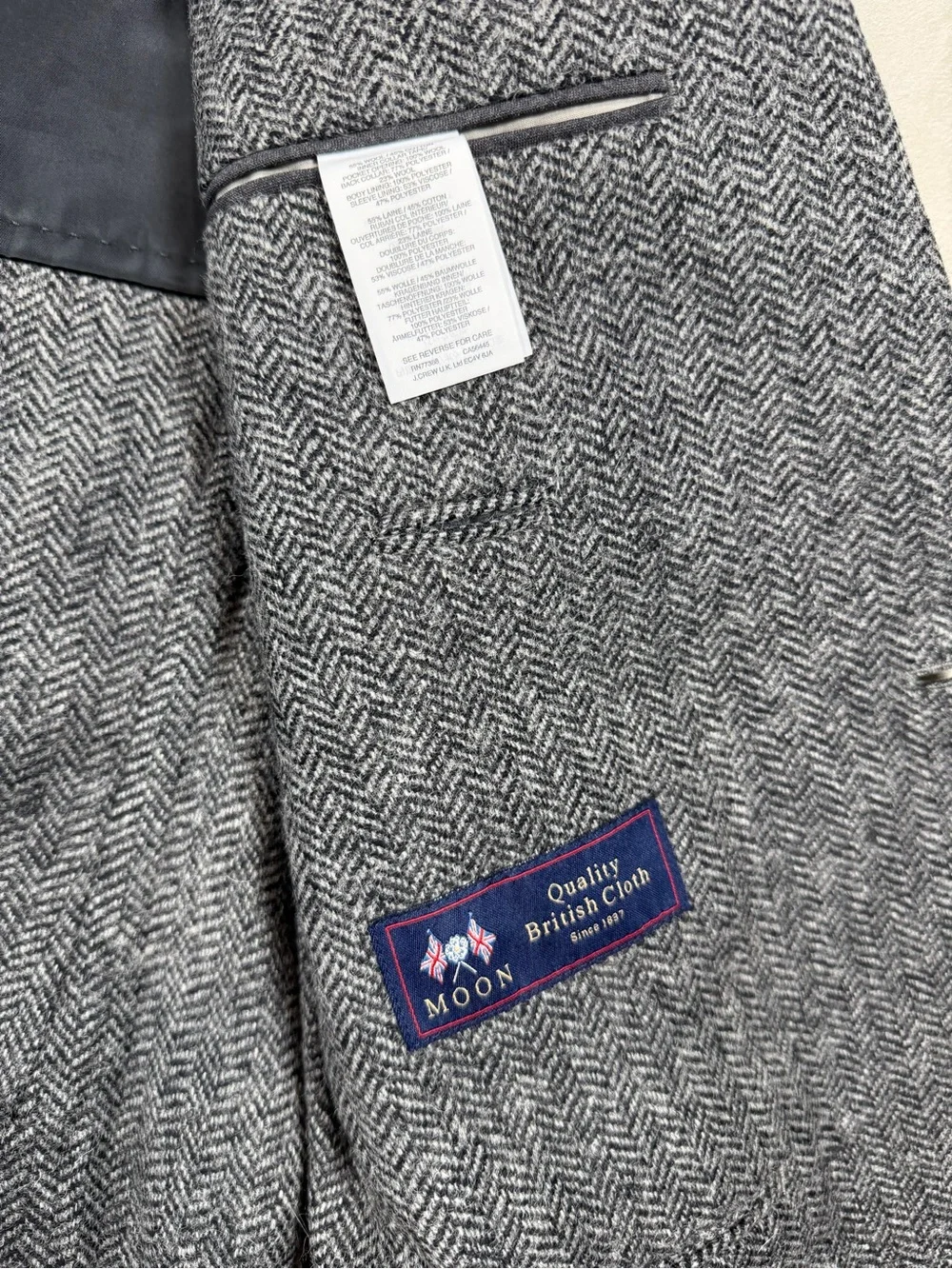 J. Crew Ludlow 40R Herringbone Tweed British MOON Wool Sport Coat Blazer